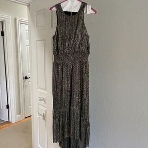 Banana Republic metallic midi high low dress size 6 - NWT